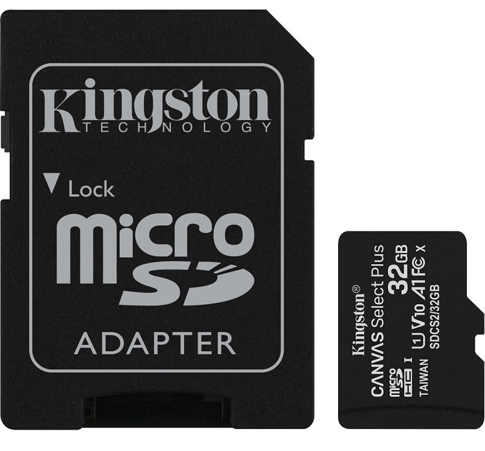 Carto Memria Kingston Canvas Select Plus C10 A1 UHS-I microSDHC 32GB + Adaptador SD 1
